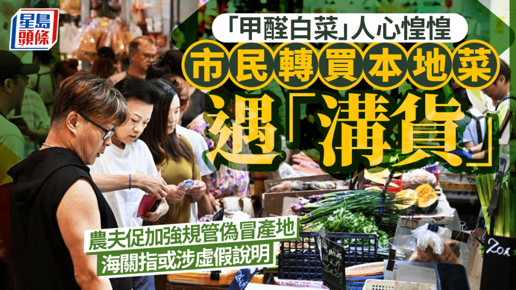 甲醛白菜」人心惶惶  市民转买本地菜遇「沟货」  农夫促加强规管伪冒产地  海关指可构成虚假说明罪行