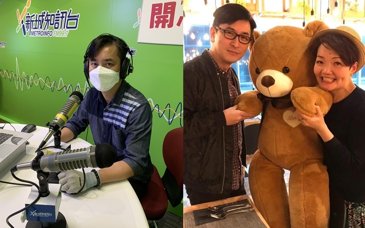 阿范如常返電台開咪，手上佛珠相當顯眼。而
程凱欣確診前9日曾同阿范開咪。