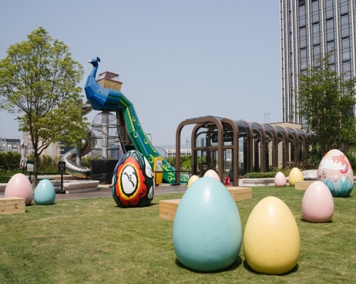 K11 MUSEA 邀請本地三大藝術團隊設計巨型復活蛋。