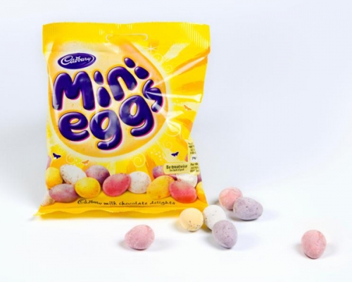圖為吉百利（Cadbury）的「Mini Egg」朱古力蛋。 網圖
