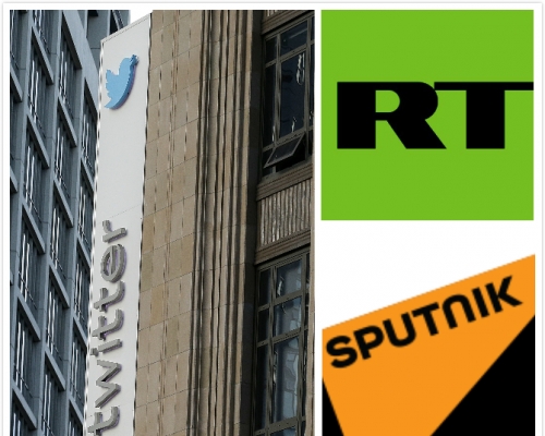 Twitter宣布将封锁来自俄罗斯卫星通讯社和RT电视台的广告。AP/网上图片