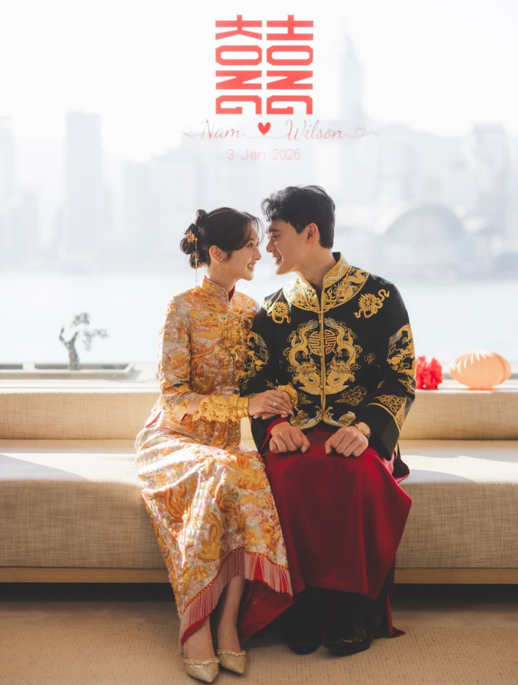 黃靜藍婚禮在今年年初舉行。 黃靜藍婚禮在今年年初舉行。 
