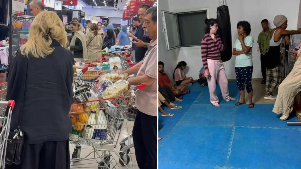 中國留學生憶述在以伊衝突到防空洞避難的情境,此外亦有人指德黑蘭有人到超市囤物資。極目新聞