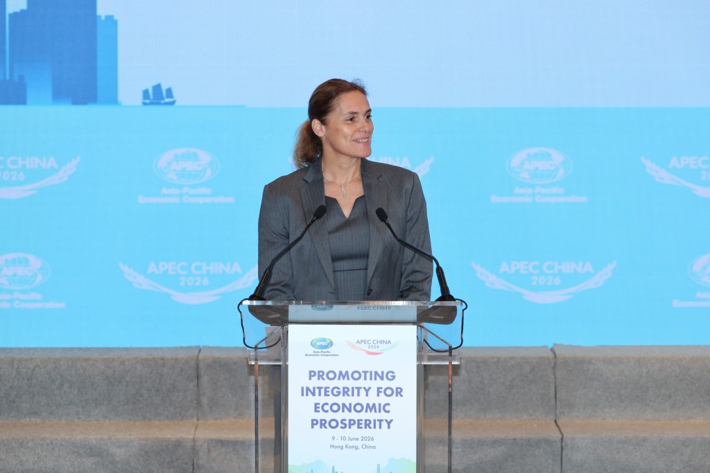 聯合國毒品和犯罪問題辦公室東南亞和太平洋地區代表 Ms Delphine Schantz 出任主題演講嘉賓。廉署圖片