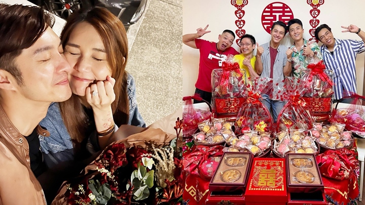 黃嘉樂搵埋林子善幫手過大禮，送十籃大禮，寓意十全十美一索得男。