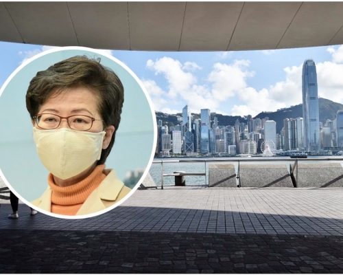 林鄭月娥(小圖)相信若疫苗有效,本港今年下半年的經濟便會復蘇。資料圖片
