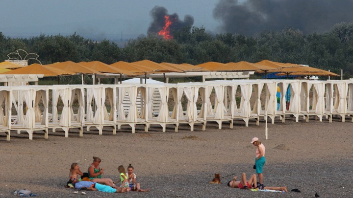 克里米亞8月有軍事設施發生爆炸，疑被烏軍襲擊。路透社資料圖片