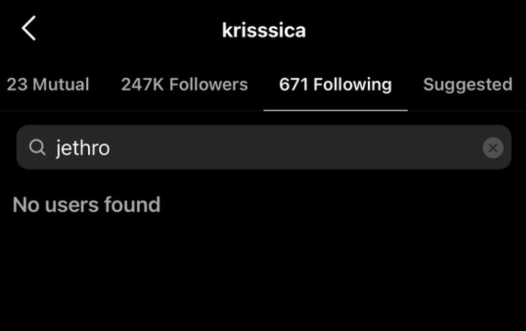 Jessica的IG也沒有follow任俊霖。