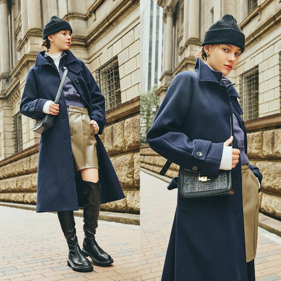 男女装人气秋冬服饰｜COZY MELTON Balmacaan coat $499