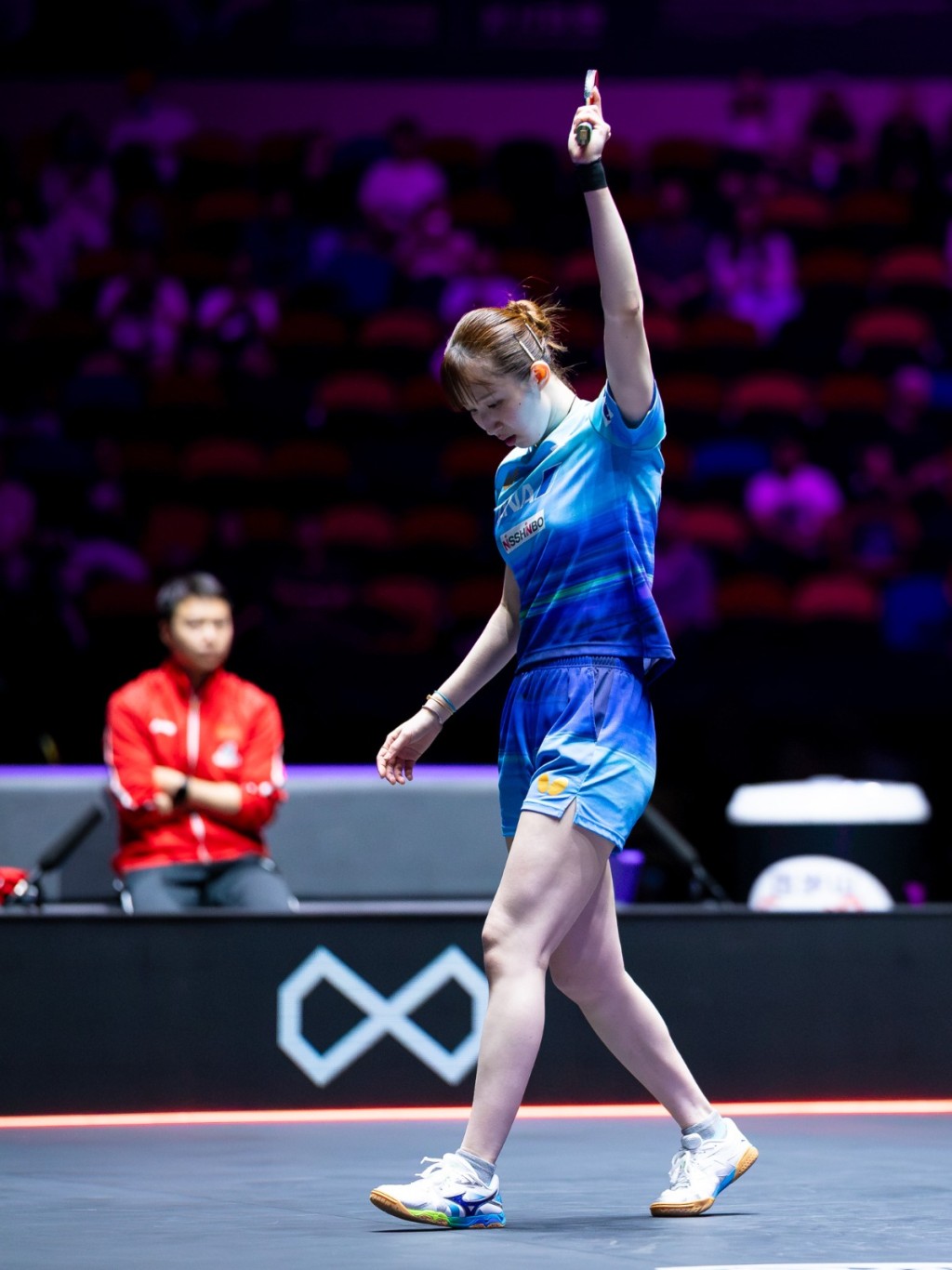 陳熠苦戰七局險勝早田希娜（圖），闖女單決賽與張本美和爭冠。WTT官方圖片