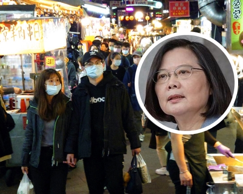 台灣的蔡英文總統呼籲，相關民眾檢查接觸史及主動配合防疫措施。AP圖片