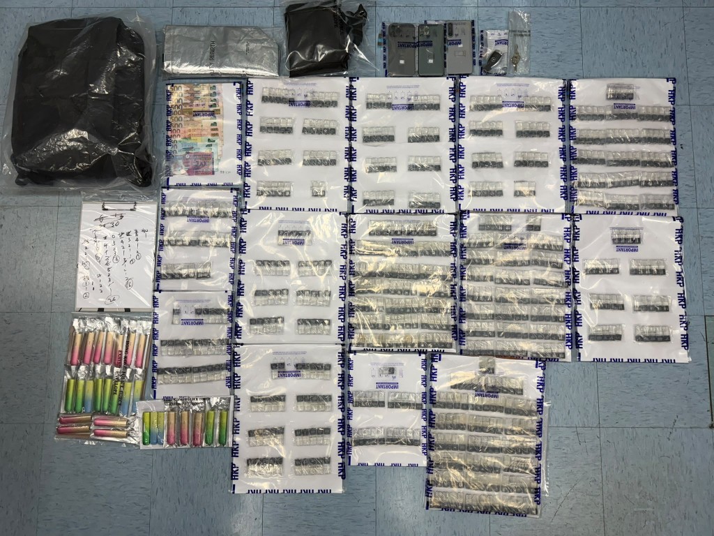 行動中,檢獲的毒品總市值約17萬元。警方提供 行動中,檢獲的毒品總市值約17萬元。警方提供