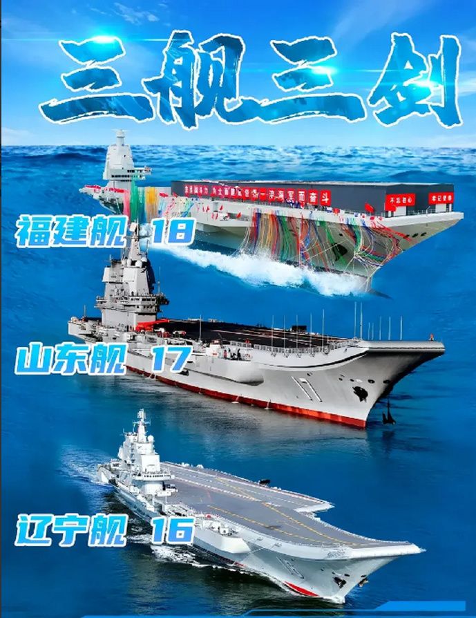 中國目前有三艘航母。
