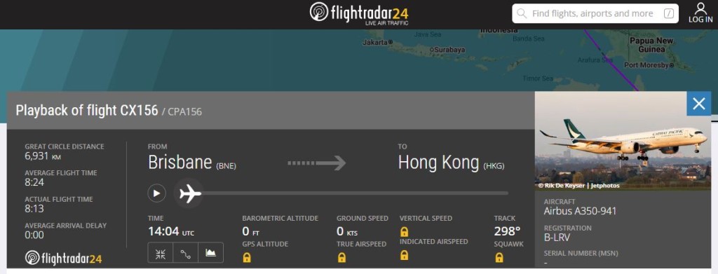 flightradar24截圖