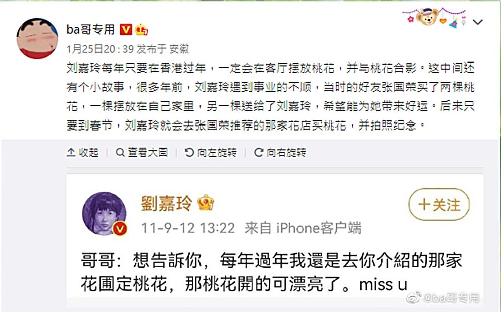 有网民曾揭刘嘉玲摆桃花原因。