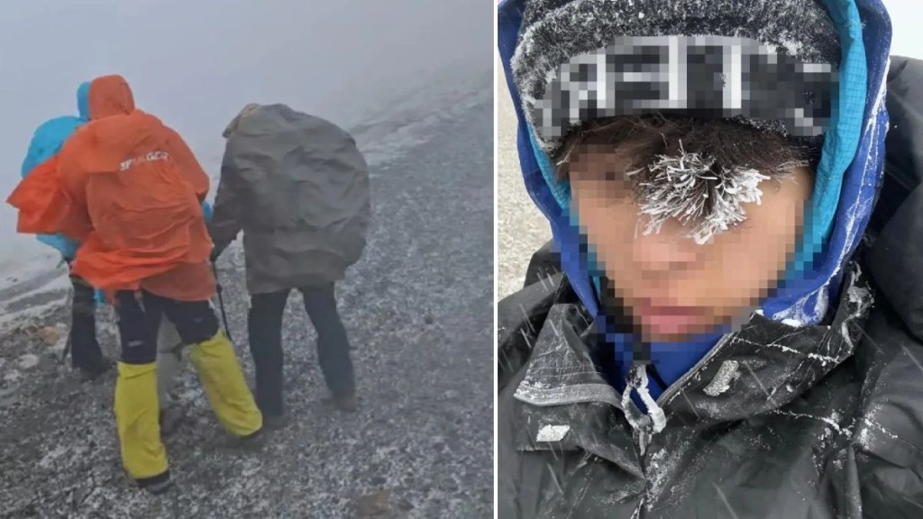山西五台山周末突出現大風雪，有遊客被困。《大河報》
