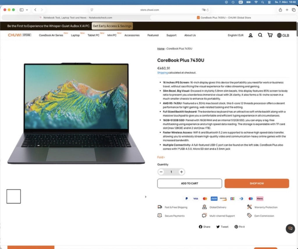 國產品牌CHUWI的CoreBook X筆電被揭發CPU造假。