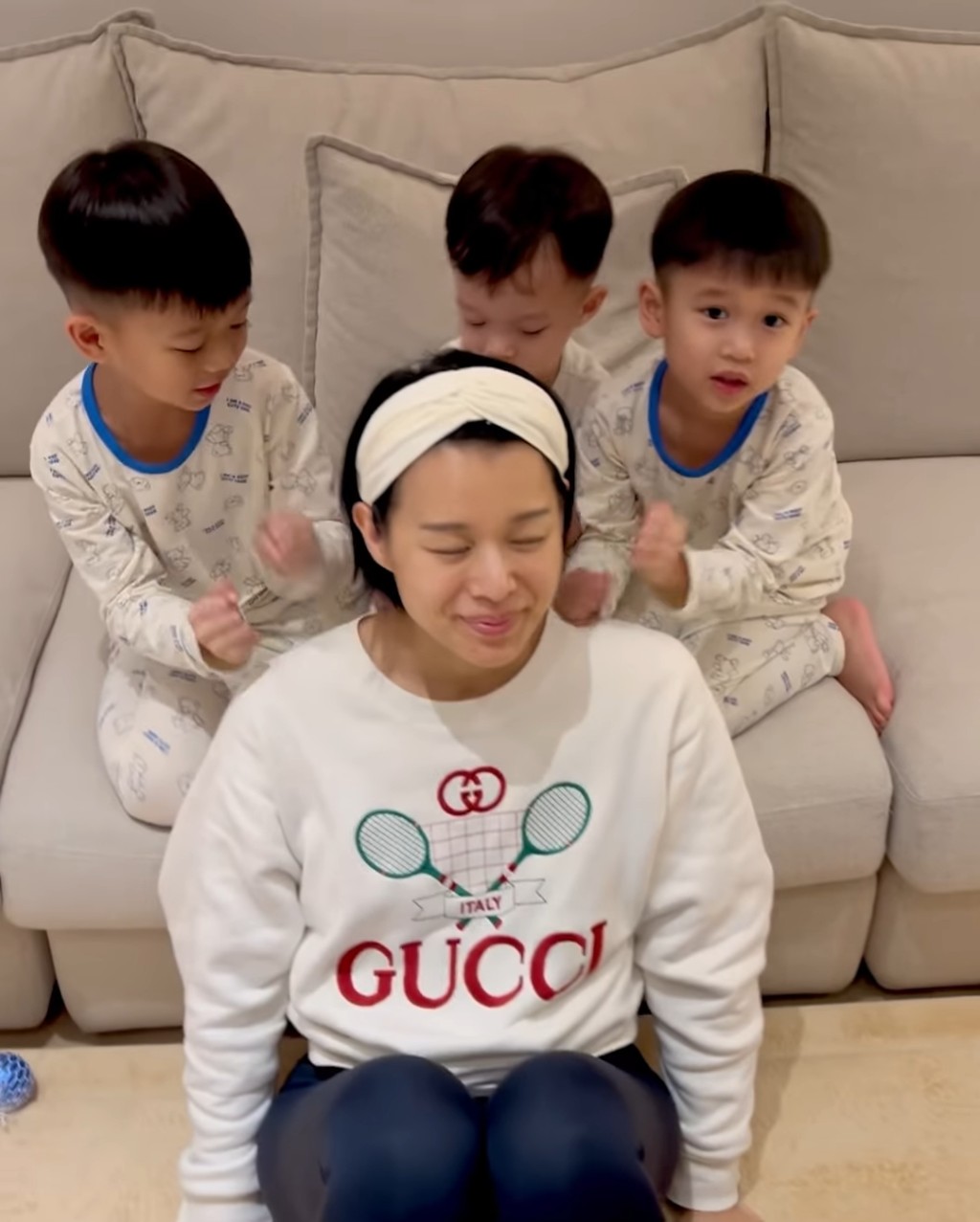 李乘德在IG分享三名兒子用行動表愛意的影片。