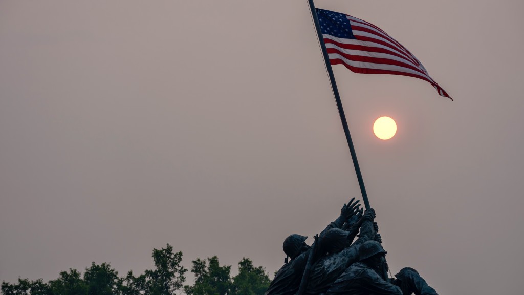 美国海军陆战队记念馆的硫磺岛战争纪念碑。 美联社