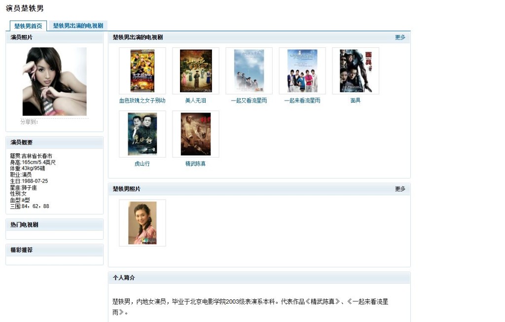 楚軼男的影視作品不多。