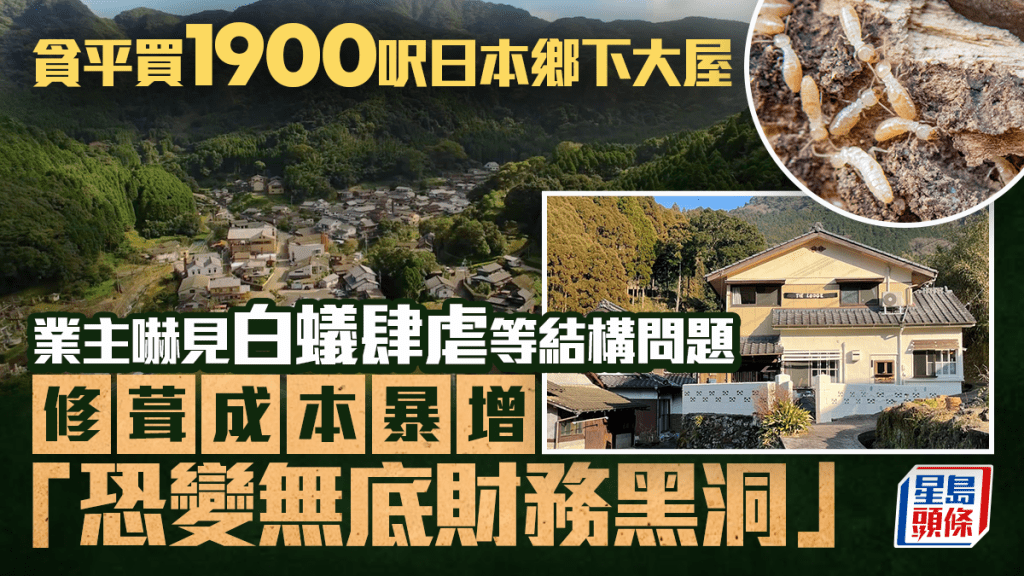 貪平買1900呎日本鄉下大屋 業主嚇見白蟻肆虐等結構問題 修葺成本暴增 「恐變無底財務黑洞」
