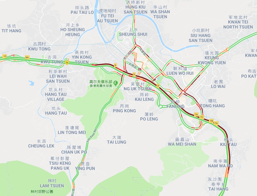 往九龍方向現長長車龍。網上截圖