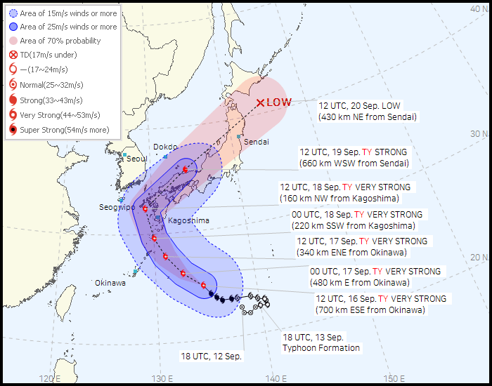 南韩气象厅预测路径