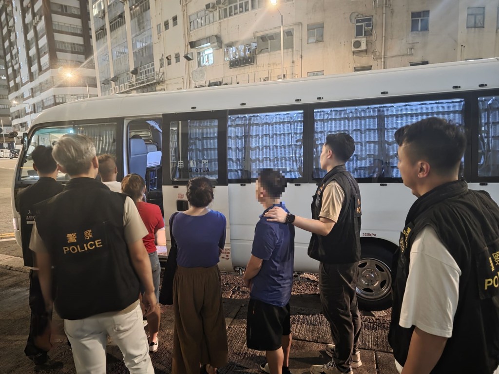 警方在5月6至8日，在全港多區展開代號「逸影」的反三合會行動。警方圖片