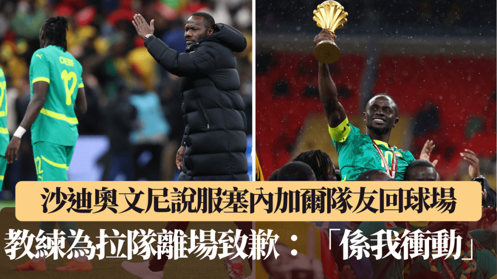 沙迪奥文尼说服塞内加尔队友回到球场。路透社