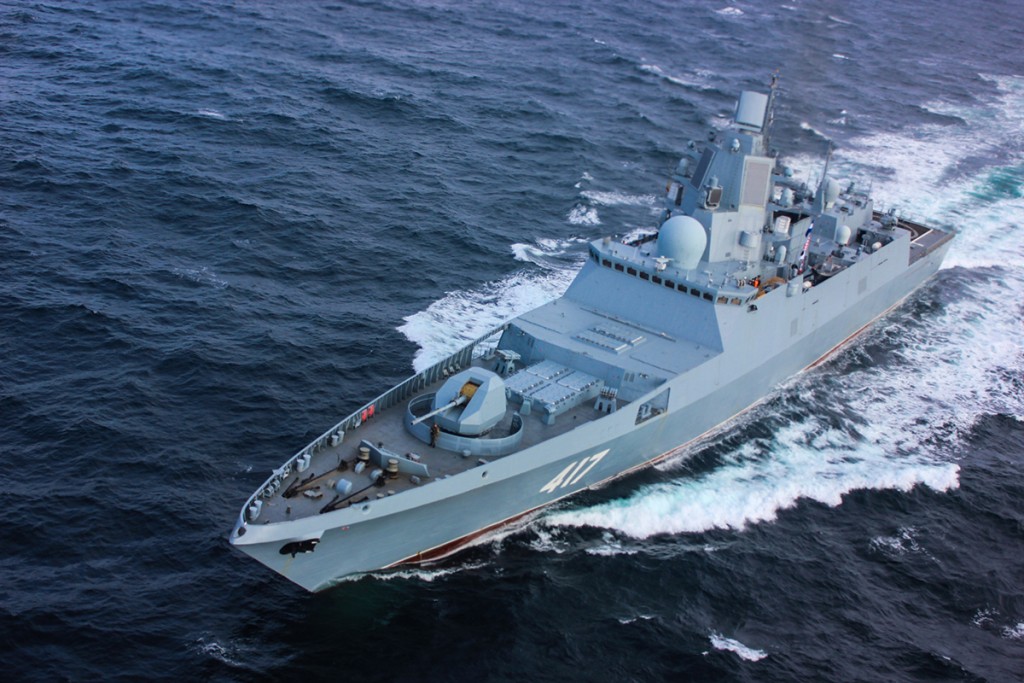 俄羅斯「克爾什科夫海軍元帥號」巡防艦料會在古巴參與軍演。維基網站圖片