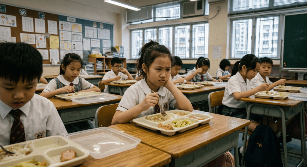 有小學生反映,校園午餐太過清淡。AI示意圖 有小學生反映,校園午餐太過清淡。AI示意圖
