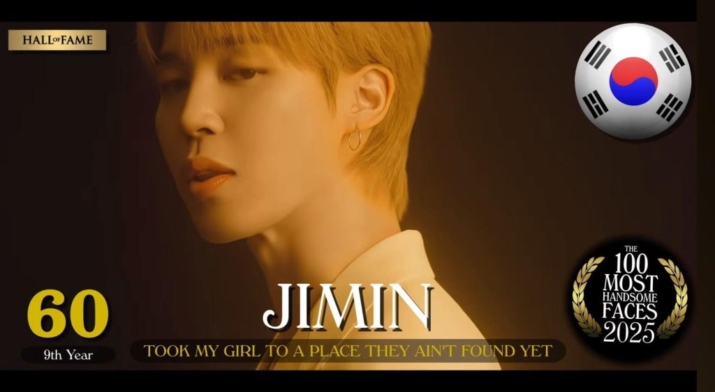 BTS另一成員Jimin入圍第60位。 BTS另一成員Jimin入圍第60位。