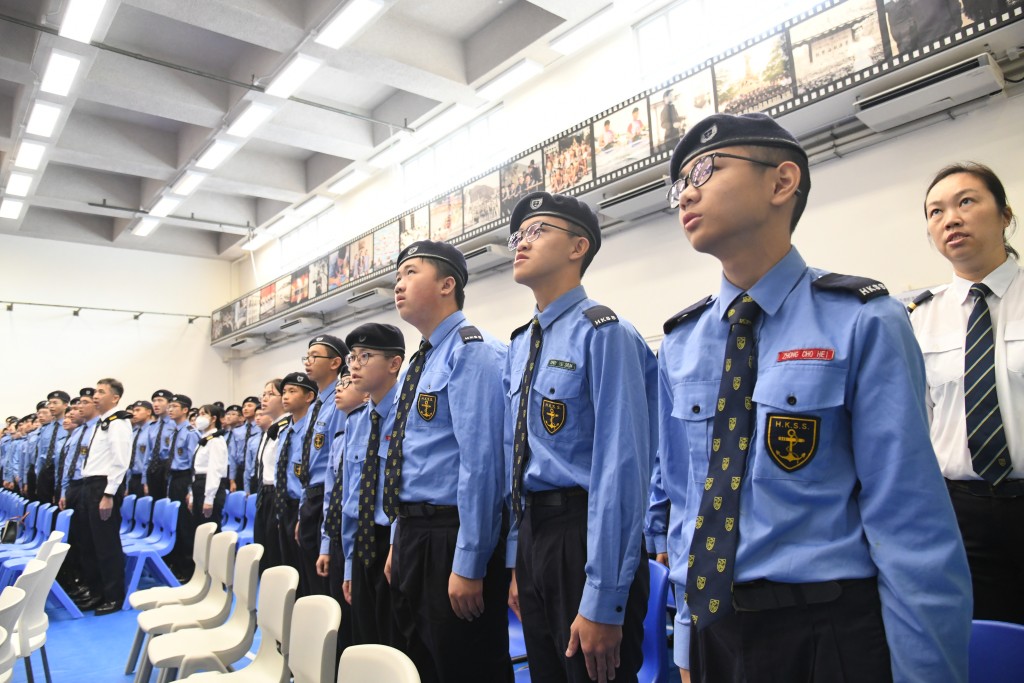 蔣振盈相信香港航海學校定能培育出一批又一批愛國愛港學生。何健勇攝