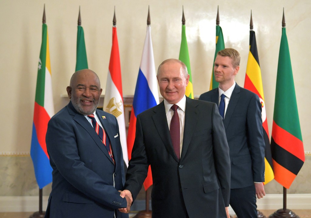 普京和非洲領導人會面。美聯社