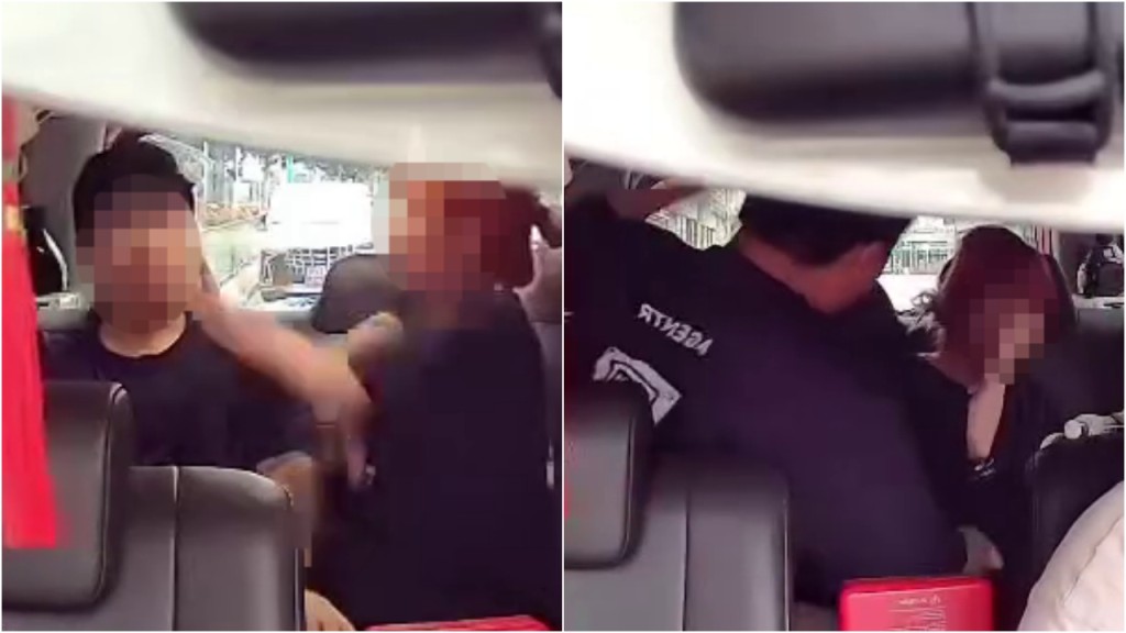 車Cam直擊｜的士後座MMA 躁漢「往死裏打」狂毆女伴頭頸 司機嚇呆