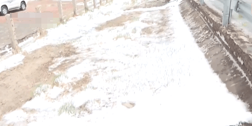 甘肅高速路段出現降雪結冰。央視新聞 甘肅高速路段出現降雪結冰。央視新聞