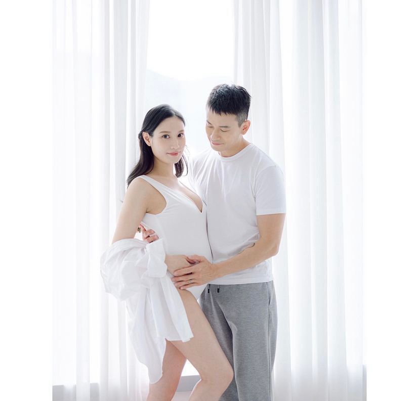 陳宇琛晒老婆9個月索爆孕照。