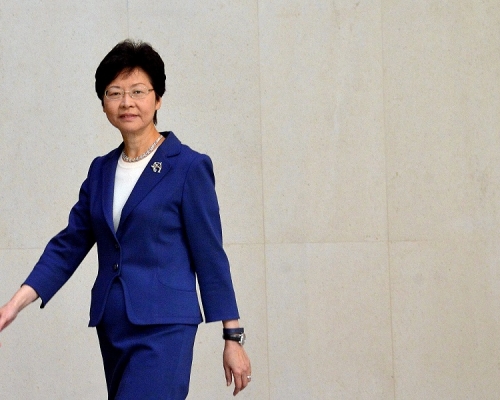 林鄭月娥指鼓吹港獨言論逾越道德底綫。資料圖片