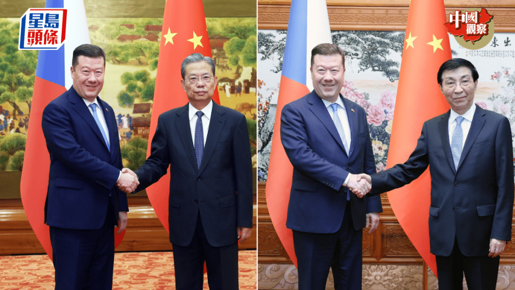 捷議長獲中方雙常委會見，涉台表態仍待觀察。新華社