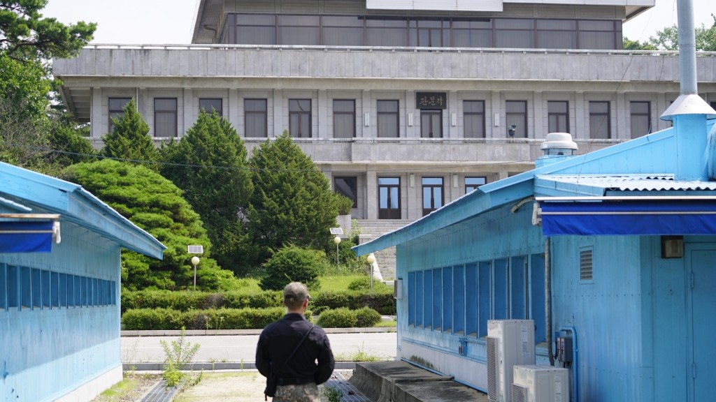 板门店共同警备区，摄于南韩一侧。 中新社