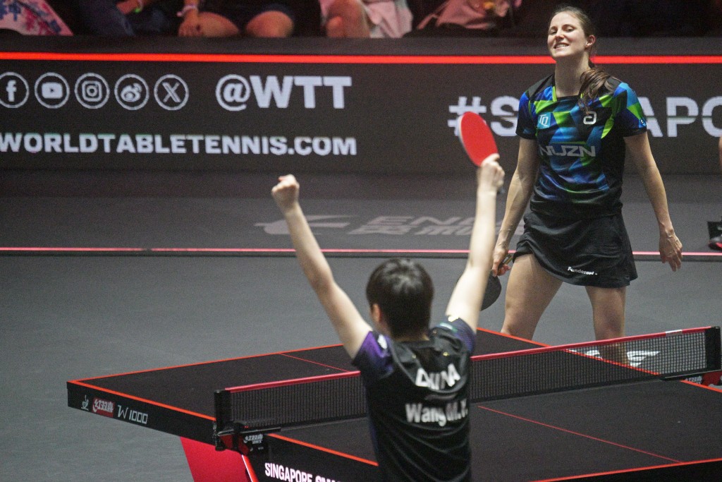 王曼昱與孫穎莎上演最強對決。新華社