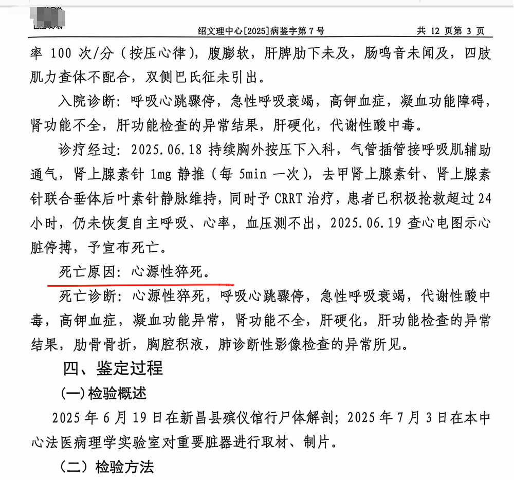 司法鑒定意見書。澎湃新聞 司法鑒定意見書。澎湃新聞