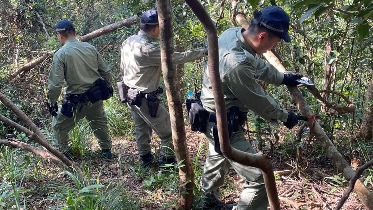 將軍澳山坡留可疑絲帶 疑賊匪標記路線 警員即時移除