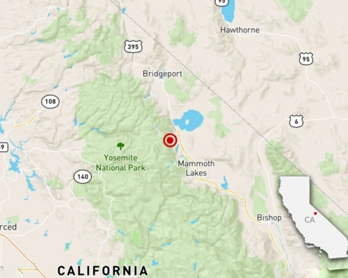 美國加州接近內華達州邊界發生5.9級地震。 