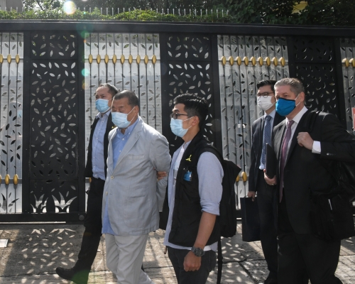 黎智英被捕。梁國峰攝