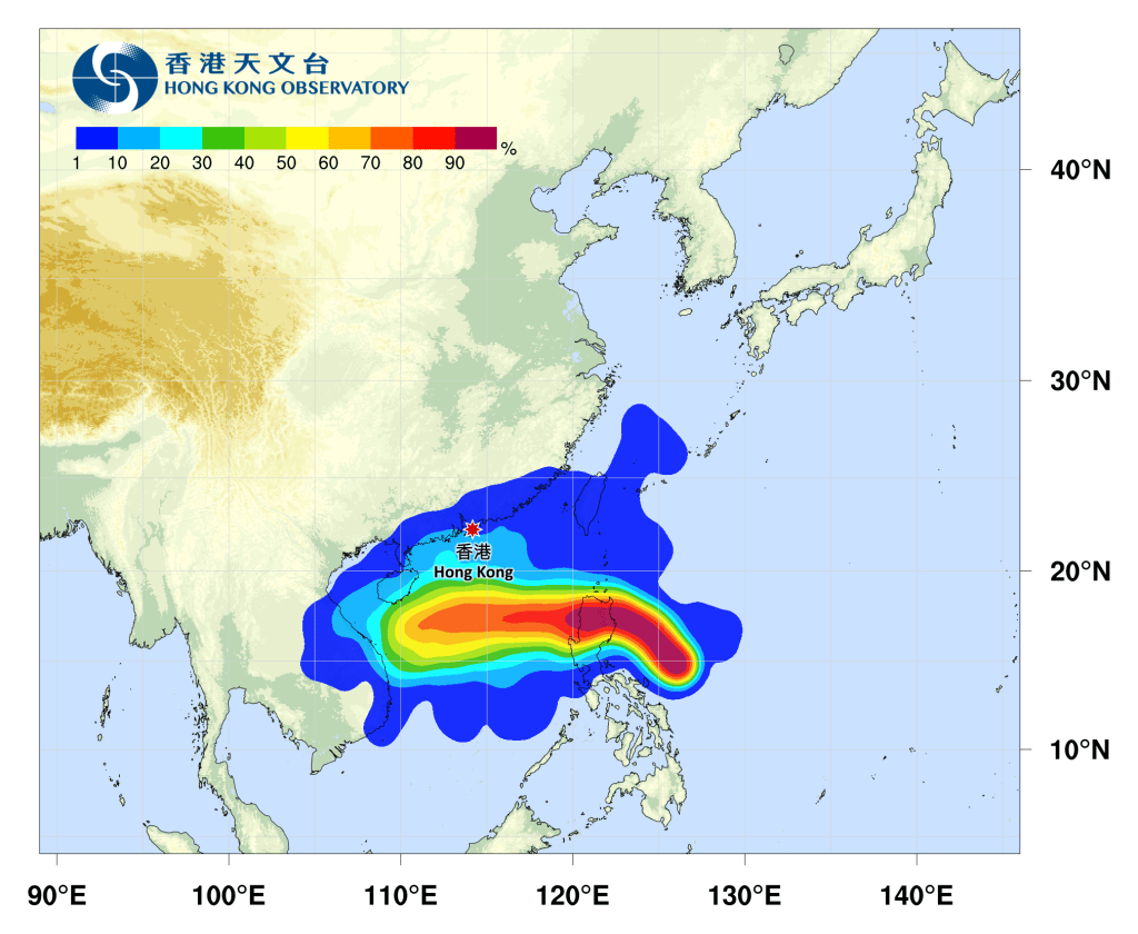 天文台路徑預測。