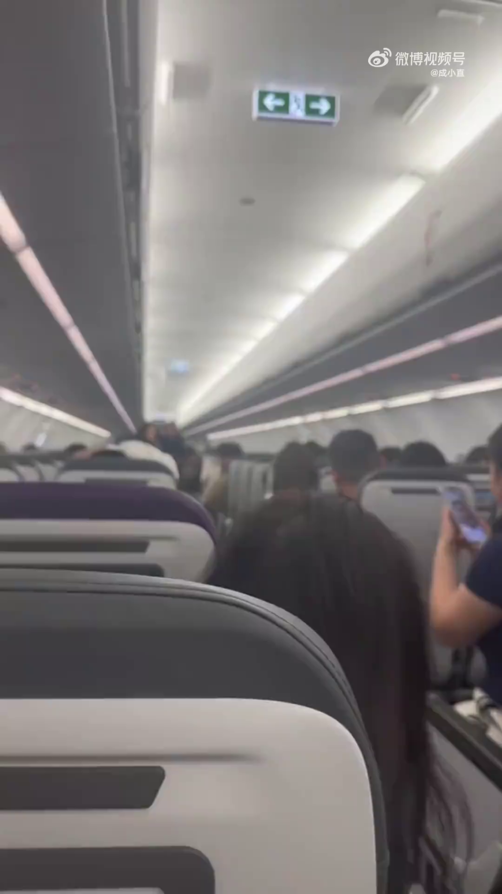 網上流傳影片，女乘客要求下機稱「飛機要爆炸」，致飛機從跑道折返。