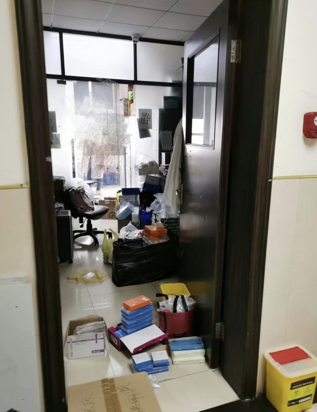 中山二院涉爆集體患癌的實驗室，在事件曝光翌日被拆除。網上圖片