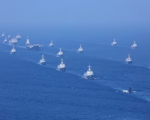 解放军东山岛军演越过海峡中线。网图