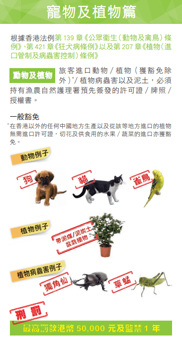 海關禁帶物品——寵物及植物篇